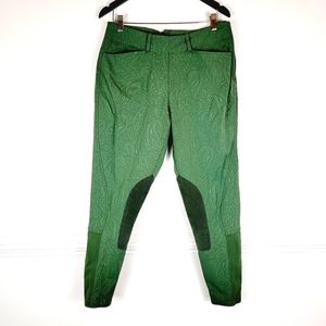 ARIAT Pro Series Green Paisley Embossed Breeches Size 32L    a1301